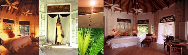 collage of villa spaces