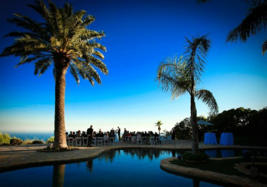 Pool and Evening View at Malibu Estate for Weddings